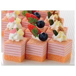 冷凍ケーキ フレック)ミニカットケーキミルクレープ(いちご) 490g 業務