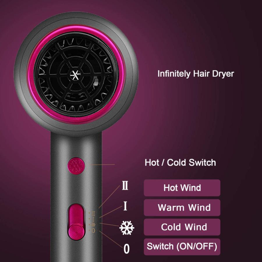 ヘアドライヤー 2200W プロのサロングレード 3段階風速 冷熱風 57℃恒温 低騒音 軽量 DCモーター負イオンブロードライヤー|tosishop266|04