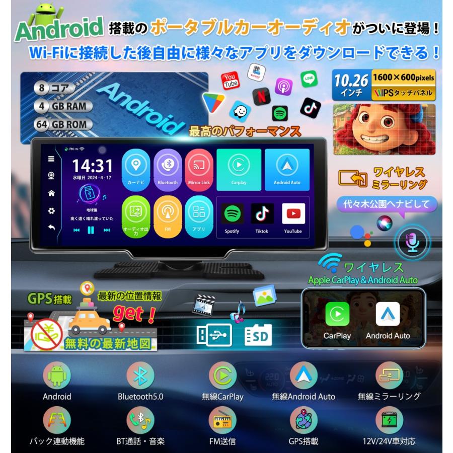 最人気】ディスプレイオーディオ 10.26インチ Android10 最人気】ディスプレイオーディオ 10.26インチ Android10