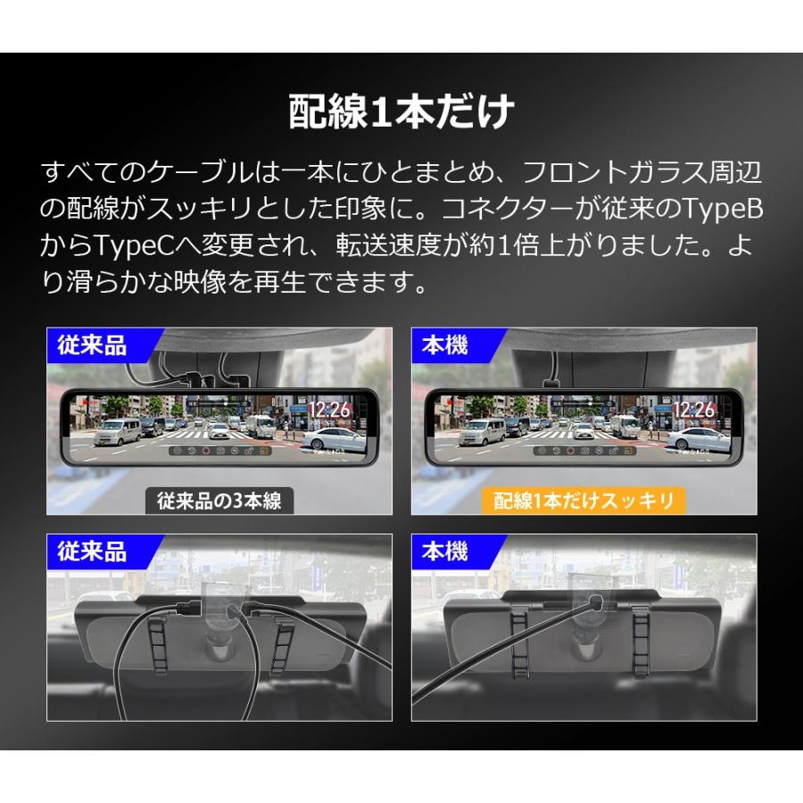 PORMIDO ドライブレコーダー ミラー型 前後 2カメラ 12インチ 20 PORMIDO ドライブレコーダー ミラー型 前後 2カメラ 12インチ 20