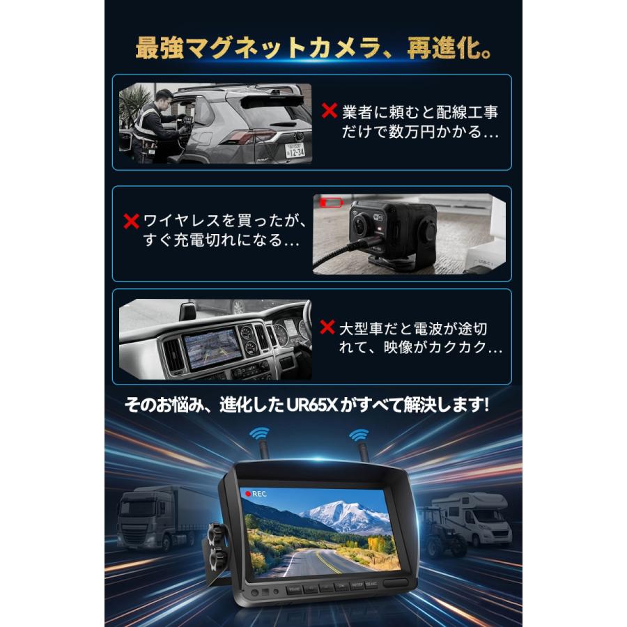 バックカメラセット 日本製液晶 ワイヤレス ミラーモニター 防水抜群 夜間対応 バックモニター バックカメラ モニターセット ワイヤレス マグネット