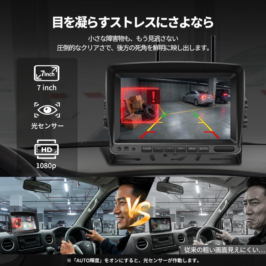 バックモニター バックカメラ モニターセット ワイヤレス マグネット