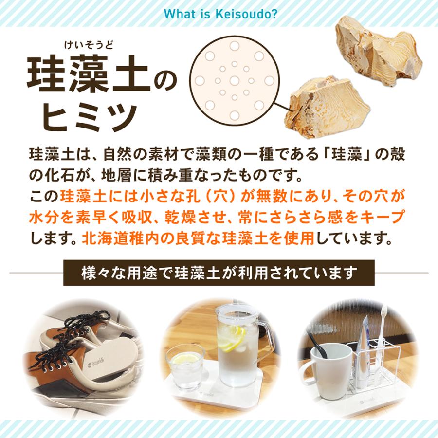 珪藻土 食器 水切り キッチン マット レギュラー コースター トレー 洗面台 洗面所 お風呂 水回り おしゃれ 訳あり アウトレット 大判 大きい | tosle | 02