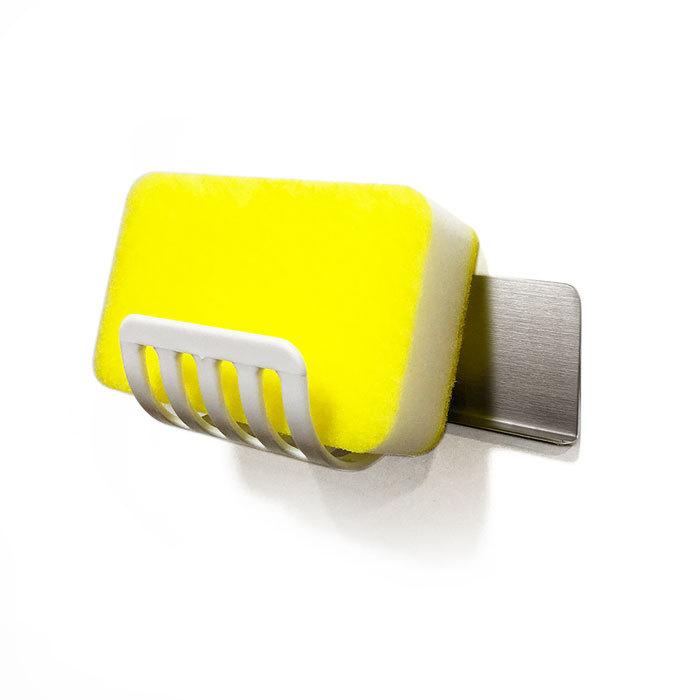 スポンジ ホルダー 吊り下げ 磁石がくっつく マグネット プラスチック 壁掛 置き ラック お風呂 浴室 浮かせる 洗面所 |  | 02