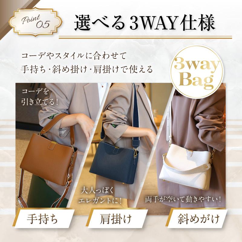 ハンドバッグ ショルダー レディース 本革 自立 カジュアル 小さめ バッグ 斜めがけ 肩掛け 手持ち 小さい 牛革 3wayの画像