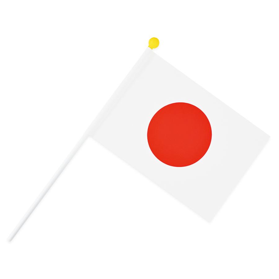 TOSPA 日の丸 日本国旗50本セット ポール付き手旗 国旗サイズ20×30cm