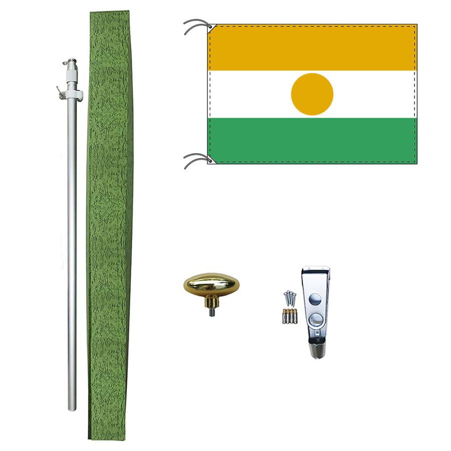ニジェール 国旗 DXセット 70×105cm国旗 アルミ合金ポール 壁面設置 