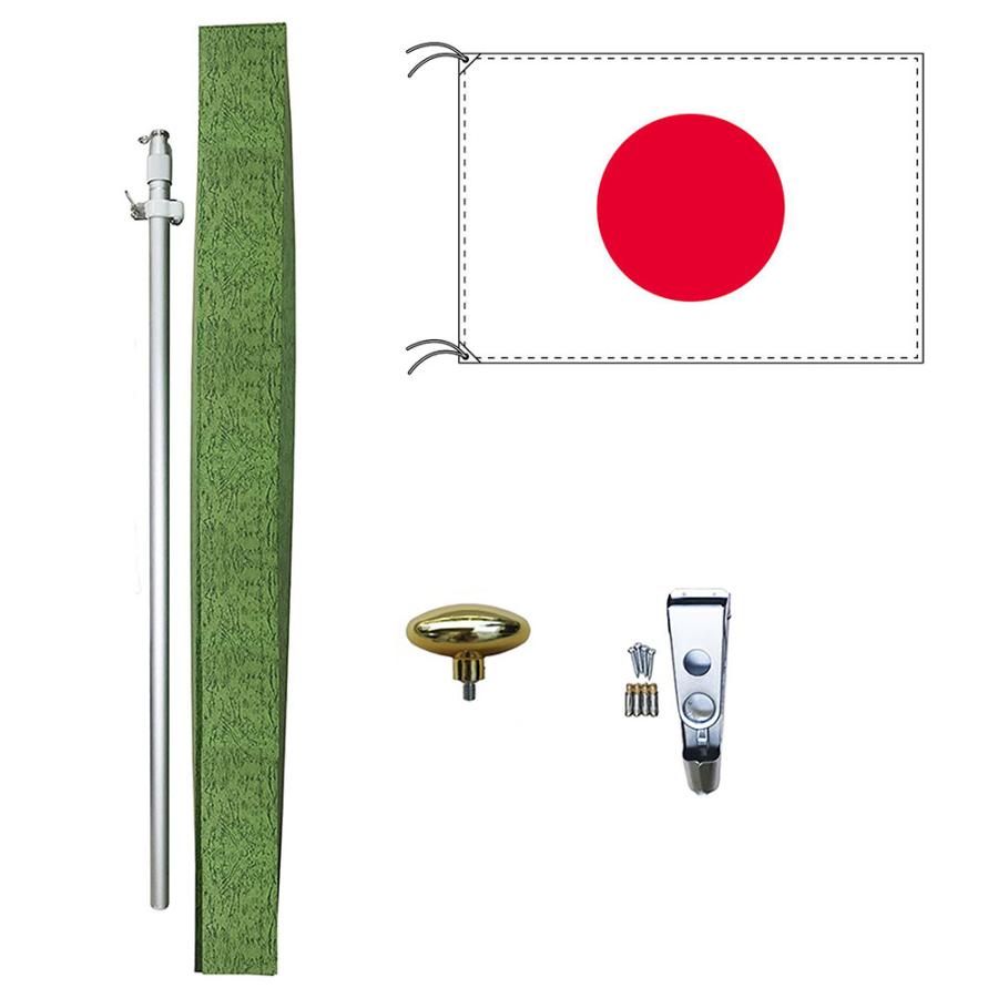 TOSPA 日本 国旗 DXセット 70×105cm アルミ合金ポール 壁面設置部品の