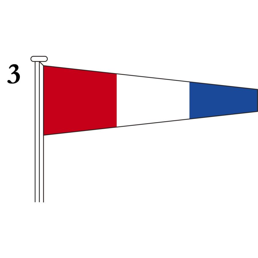TOSPA 国際信号旗 数字旗 Numeral Pennants【3】 ヨット用：30×76×6cm
