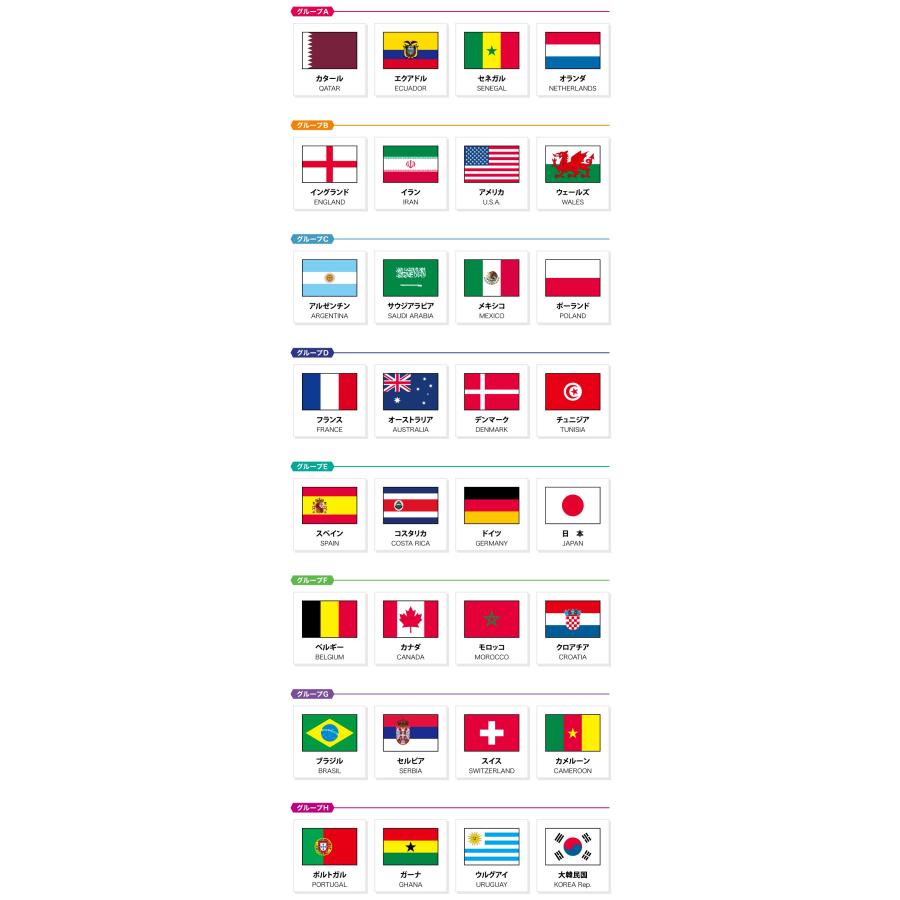 TOSPA 2022サッカーワールドカップ カタール大会出場国 ミニフラッグ