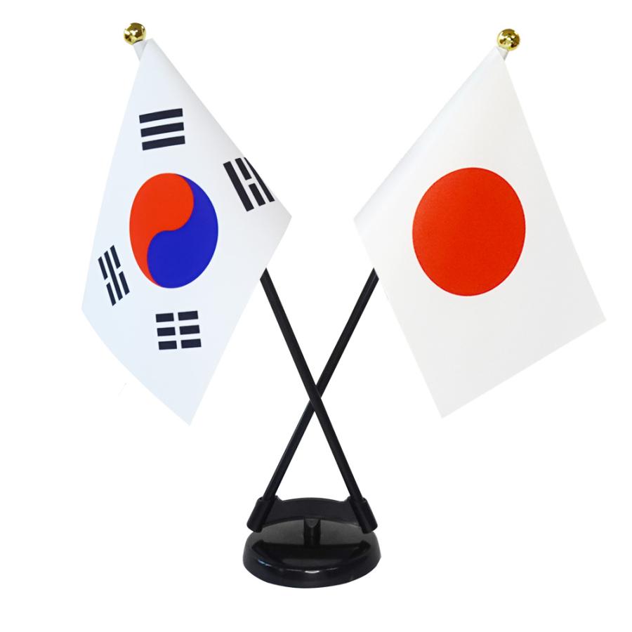 TOSPA 大韓民国 韓国 国旗 ミニフラッグ 2本立てセット 旗サイズ10.5