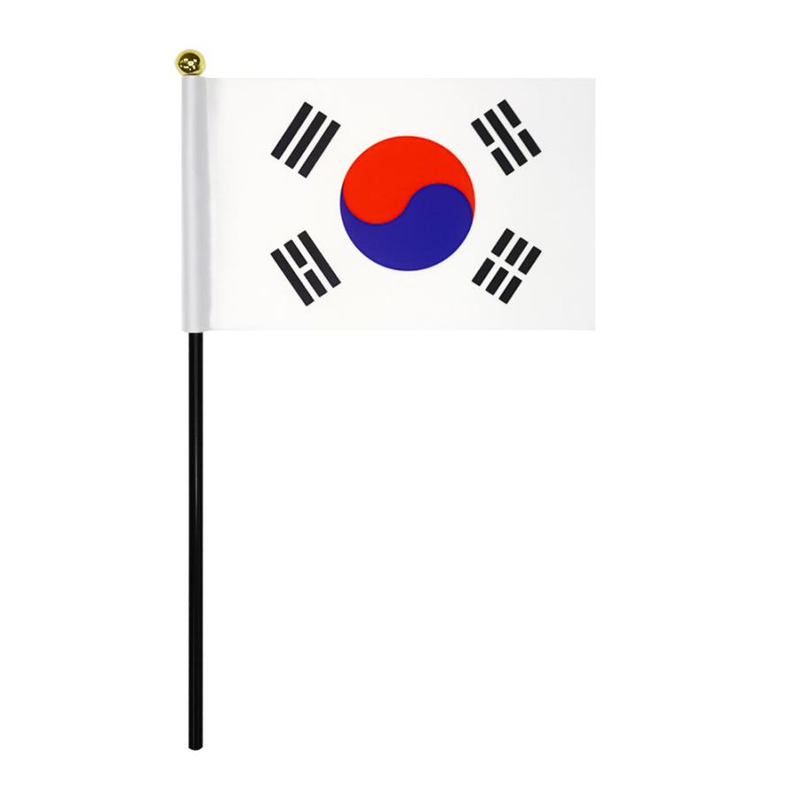 タイ王国海軍旗　韓国国旗　セット TOSPA 大韓民国 韓国 国旗 ミニフラッグ 2本立てセット 旗サイズ10.5