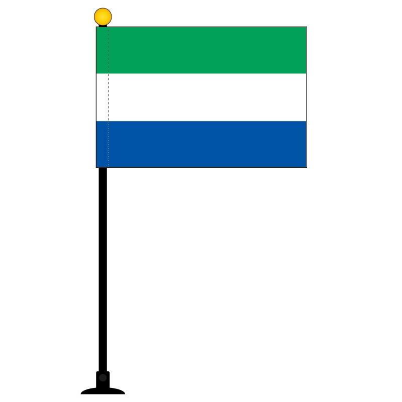 TOSPA シエラレオネ 国旗 ミニフラッグ 旗サイズ10.5×15.7cm テトロン