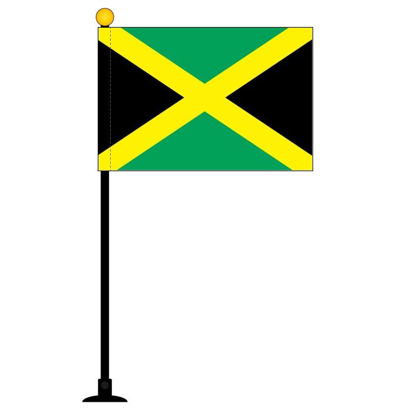 ジャマイカ 国旗 ミニフラッグ 旗サイズ10 5 15 7cm テトロンスエード製 ポール27cm 吸盤 のセット 日本製 世界の国旗シリーズ トスパ世界の国旗販売 Yahoo 店 通販 Yahoo ショッピング