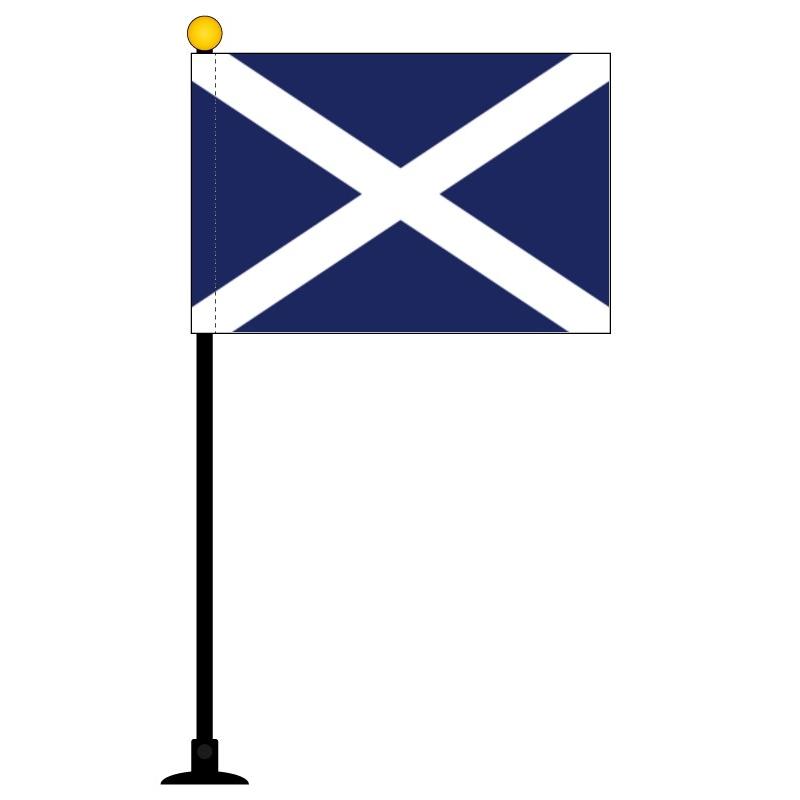 スコットランド 国旗 ミニフラッグ 旗サイズ10.5×15.7cm テトロンスエード製 吸盤 世界の国旗シリーズ のセット 衝撃特価 ポール27cm 日本製 最新のデザイン