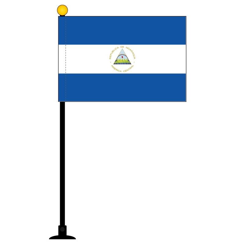TOSPA ニカラグア 国旗 ミニフラッグ 旗サイズ10.5×15.7cm テトロン