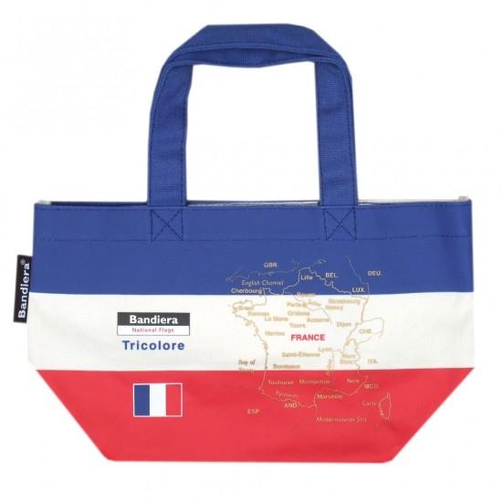 国旗柄 ミニトートバッグ（ランチバッグ） フランス トリコロール