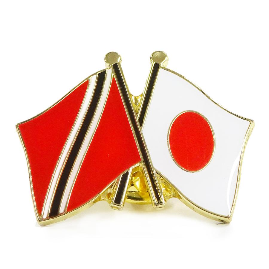 ピンバッジ2ヶ国友好 日本国旗・トリニダードトバゴ国旗 約20×20mm