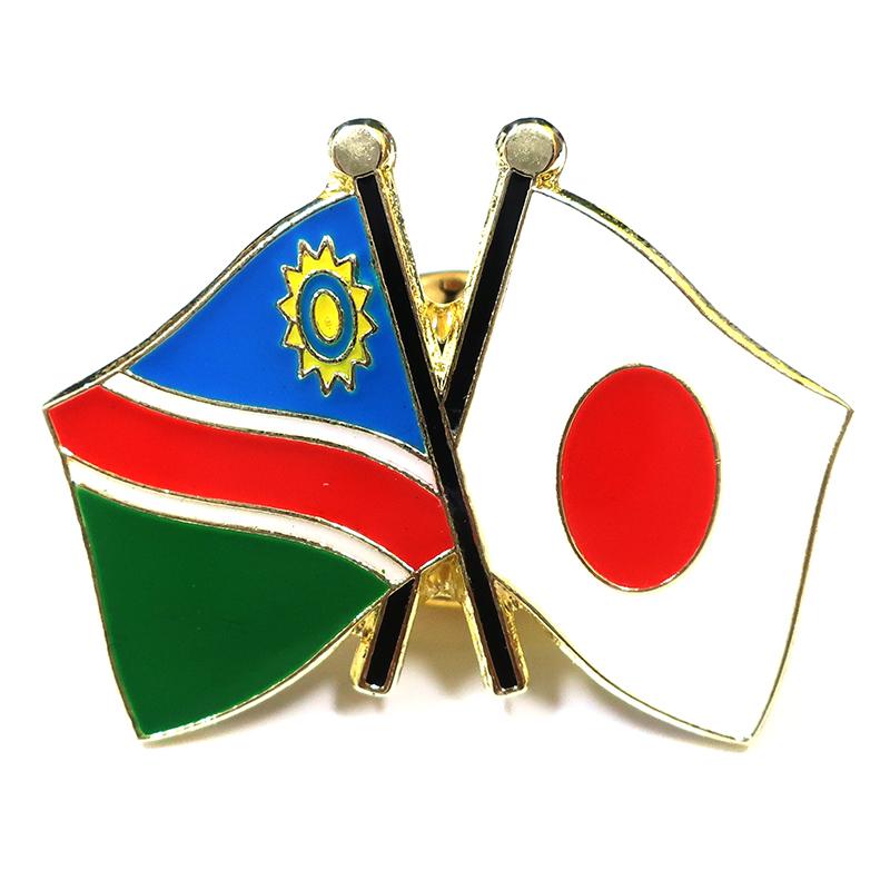 TOSPA ピンバッジ2ヶ国友好 日本国旗 ナミビア国旗 約20×20mm : トスパ