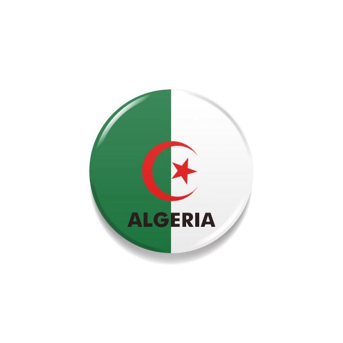 TOSPA 缶バッジ アルジェリア 国旗柄 直径約3cm 世界の国旗缶バッジ シリーズ｜tospashop