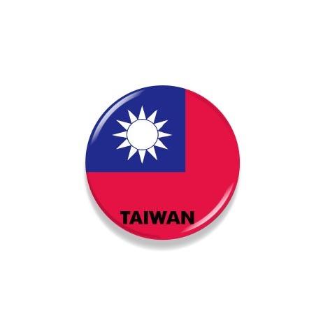 TOSPA 缶バッジ 台湾 中華民国  旗柄 直径約3cm 世界の国旗缶バッジ シリーズ｜tospashop