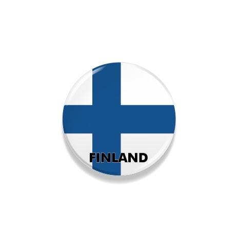 TOSPA 缶バッジ フィンランド 国旗柄 直径約3cm 世界の国旗缶