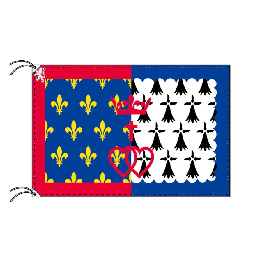 TOSPA ペイ ド ラ ロワール地域圏 フランス地域圏の旗 州旗（70×105cm 高級テトロン 日本製）｜tospashop