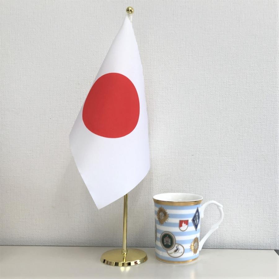 TOSPA テーブルフラッグ日の丸セット テトロン 日本国旗 金色 卓上 スタンドのセット｜tospashop