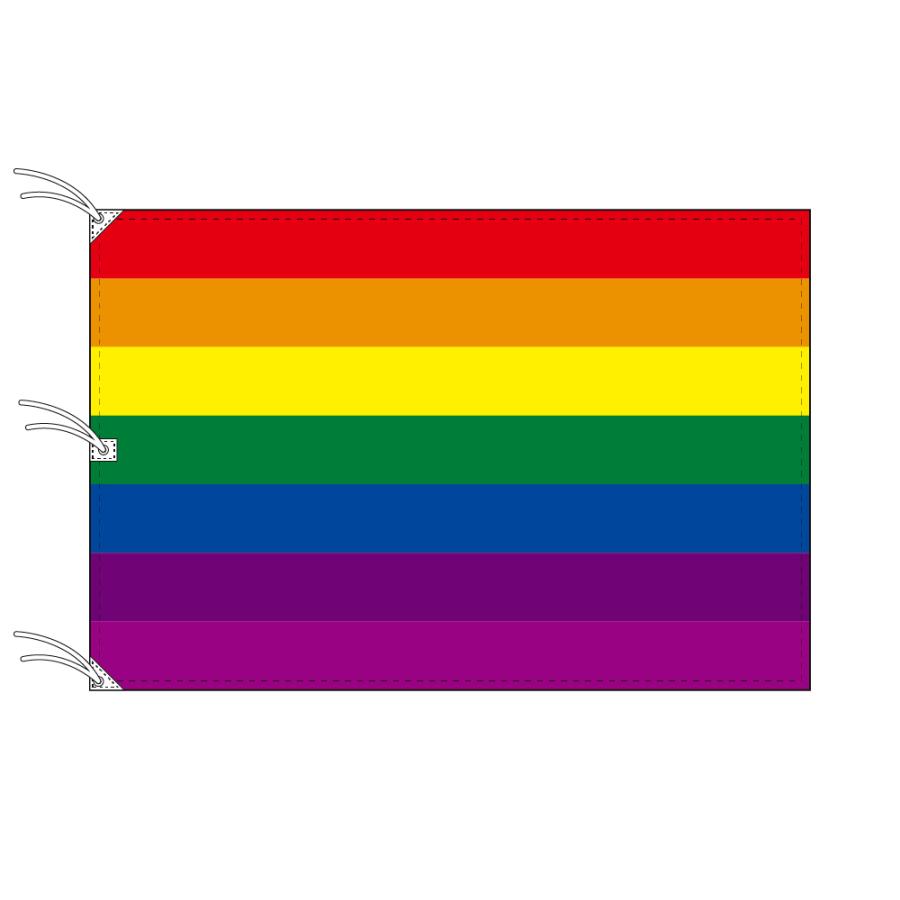 TOSPA レインボーフラッグ LGBT  旗 140×210cm テトロン製 日本製｜tospashop