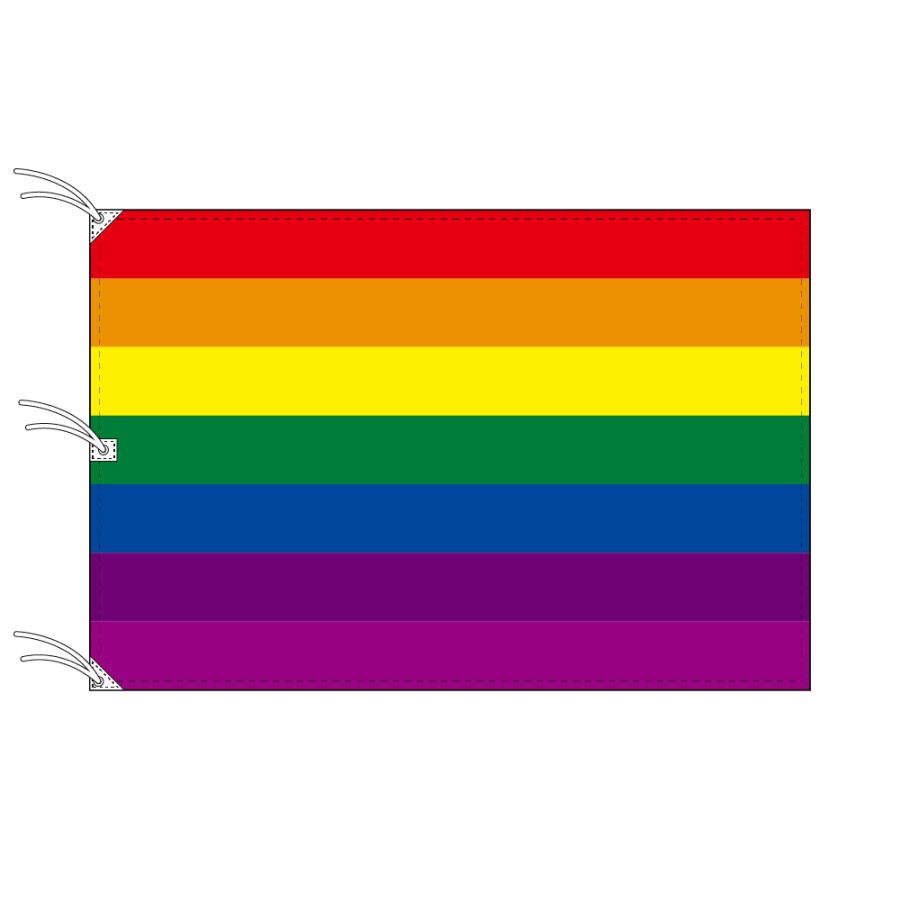 TOSPA レインボーフラッグ LGBT 旗 140×210cm テトロン製 日本製