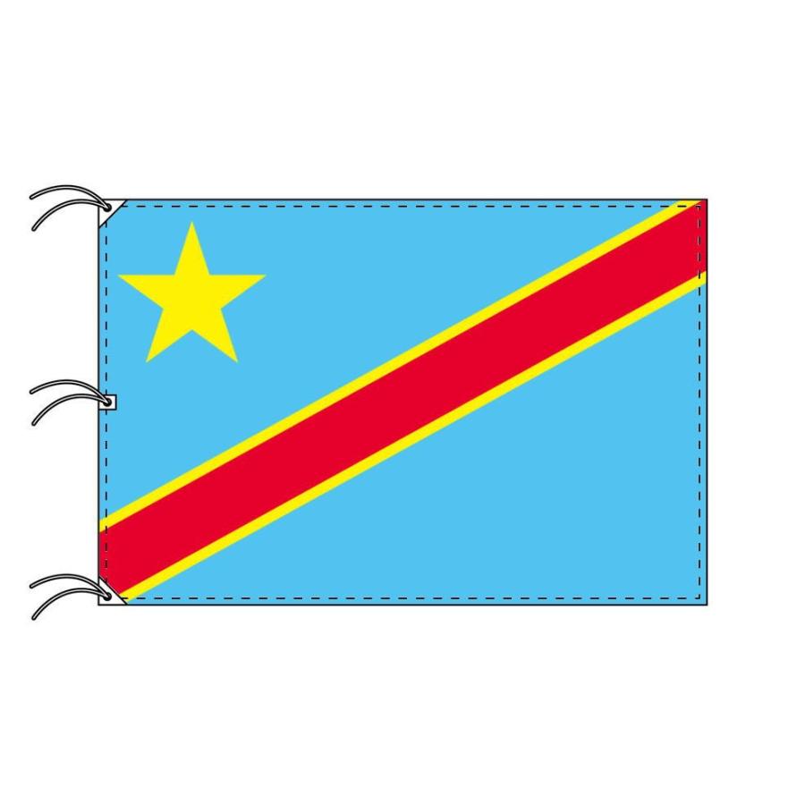 TOSPA コンゴ民主共和国 国旗 140×210cm テトロン製 日本製 世界の国旗シリーズ