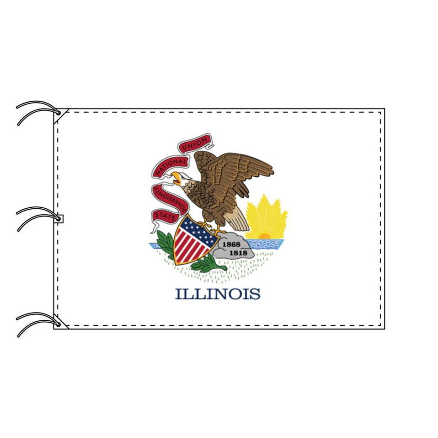 TOSPA　イリノイ州旗　アメリカ合衆国の州旗　140×210cm　高級テトロン製