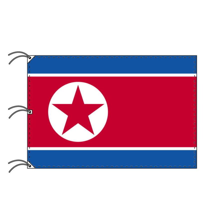 TOSPA 朝鮮民主主義人民共和国 北朝鮮 国旗 180×270cm テトロン製 日本製 世界の国旗シリーズ｜tospashop