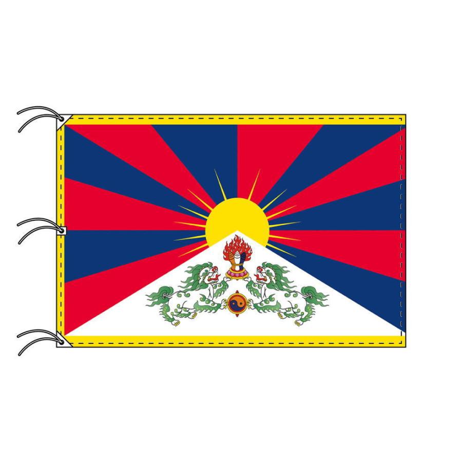 チベット国旗 タペストリー TOSPA チベット 自治区 旗 180×270cm テトロン製 日本製 世界の国旗