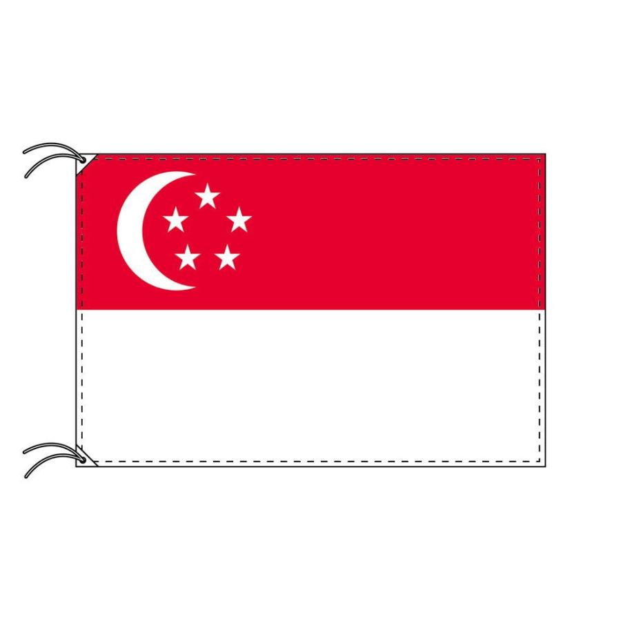 TOSPA シンガポール 国旗 120×180cm テトロン製 日本製 世界の国旗シリーズ