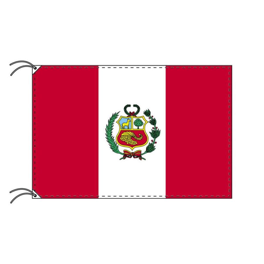 TOSPA ペルー 国旗 紋章入り 120×180cm テトロン製 日本製 世界の国旗シリーズ