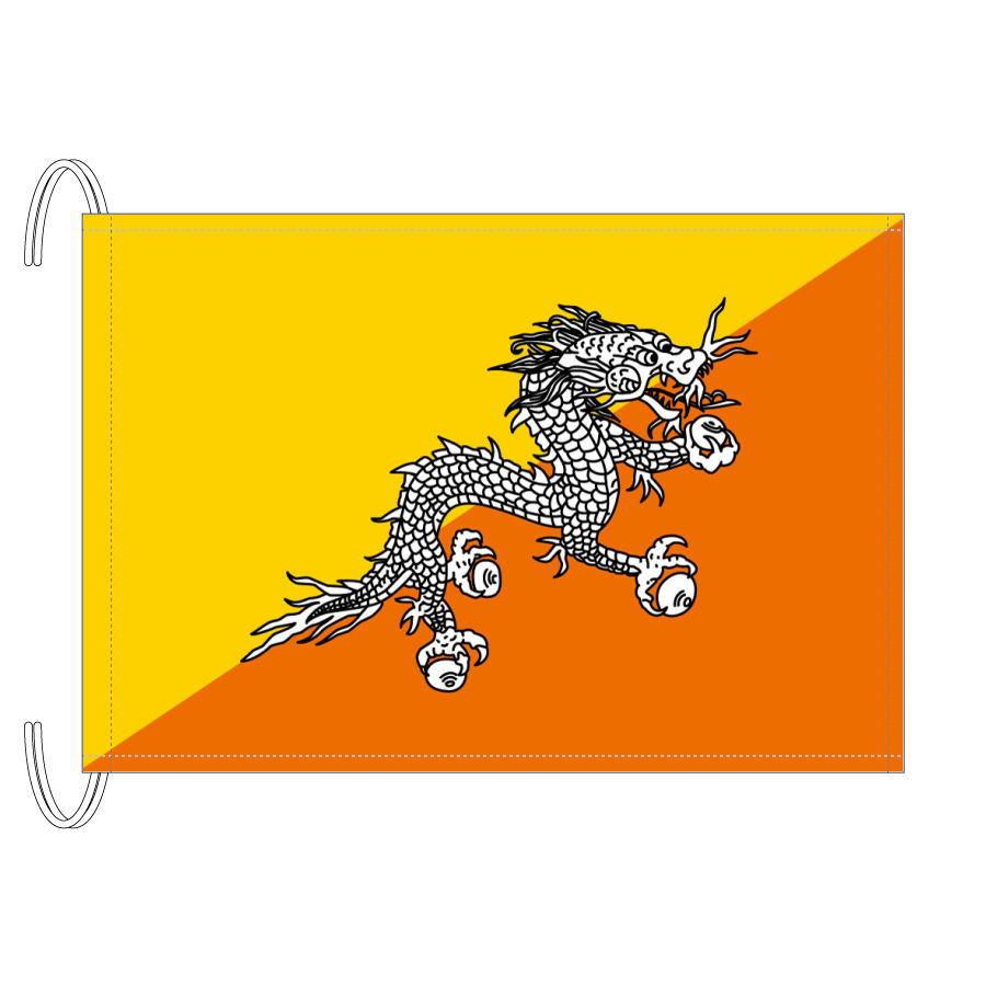 TOSPA ブータン国旗 Mサイズ 34×50cm テトロン製 日本製 世界の国旗シリーズ