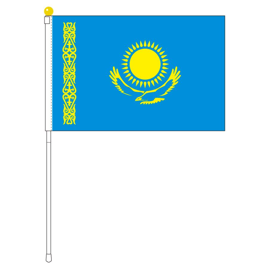 TOSPA カザフスタン 国旗 ポータブルフラッグ 旗サイズ25×37.5cm