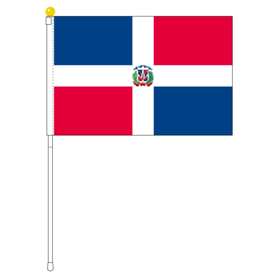 TOSPA ドミニカ共和国国旗 ポータブルフラッグ  旗サイズ25×37.5cm テトロン製 日本製 世界の国旗シリーズ
