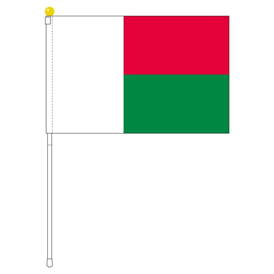 マダガスカル国旗 ポータブルフラッグ 旗サイズ25×37.5cm テトロン製 