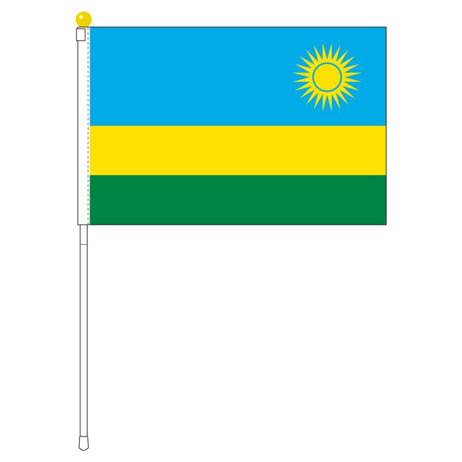TOSPA ルワンダ 国旗 ポータブルフラッグ 旗サイズ25×37.5cm テトロン