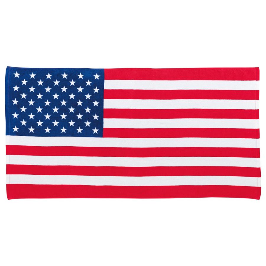 国旗 レジャータオル アメリカ旗柄USA 米国 星条旗 応援タオル（綿100％　大型サイズ70×140ｃｍ）