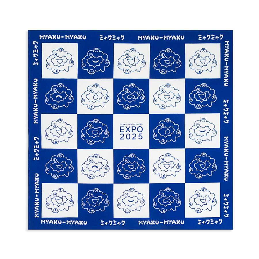 EXPO2025 ミャクミャク 風呂敷 格子柄 青 2025大阪・関西万博公式