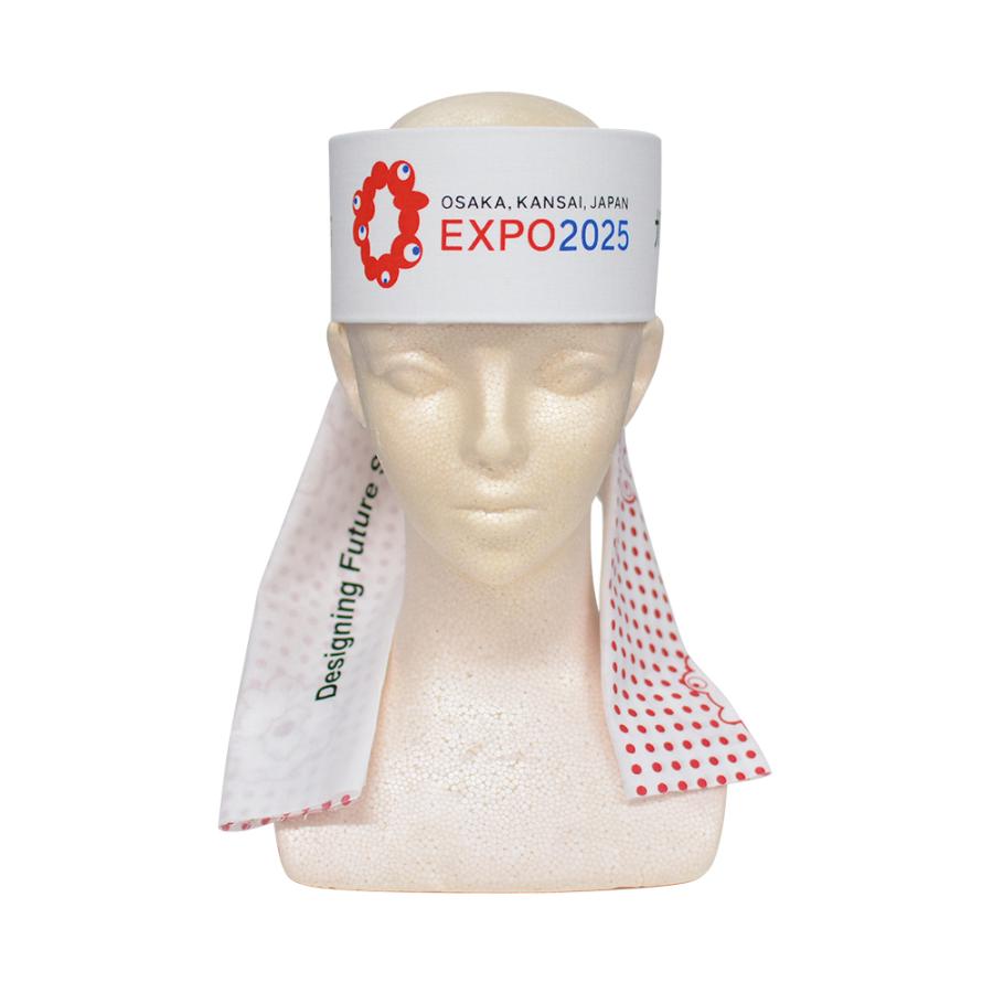 EXP02025 ミャクミャク ハチマキ手ぬぐい 豆絞り 赤 2025大阪・関西