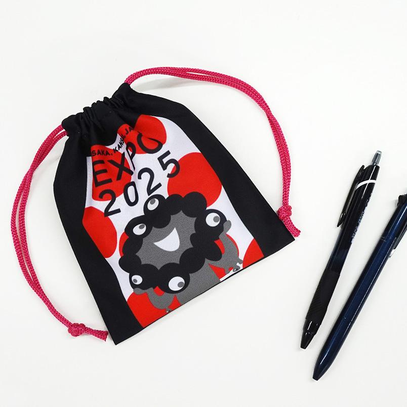 EXPO2025 ミャクミャク ミニ巾着 Mid Century 黒 2025大阪・関西万博