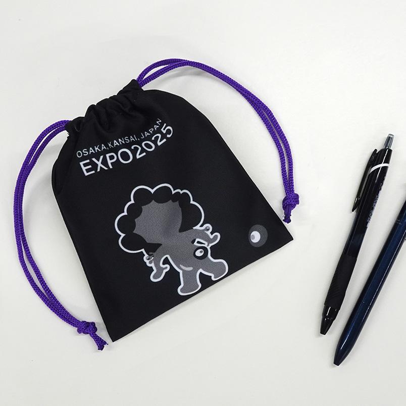 EXPO2025 ミャクミャク ミニ巾着 うしろむき 黒 2025大阪・関西万博