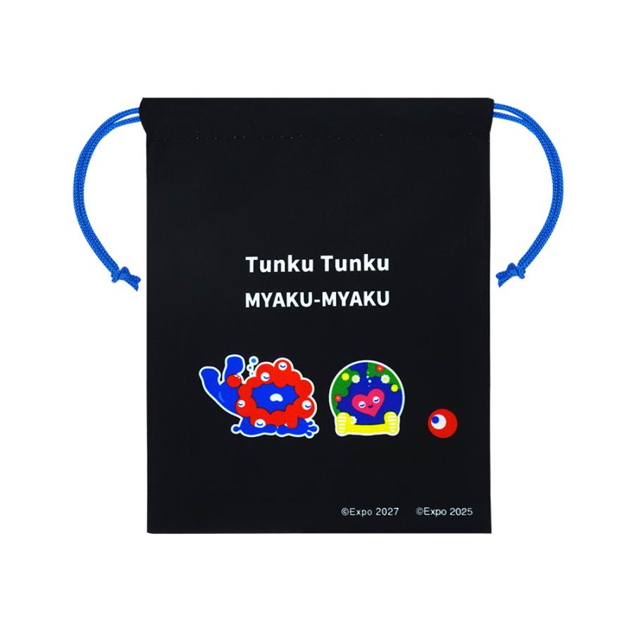 トゥンクトゥンク＆ミャクミャク 巾着 黒 2027年国際園芸博覧会公式