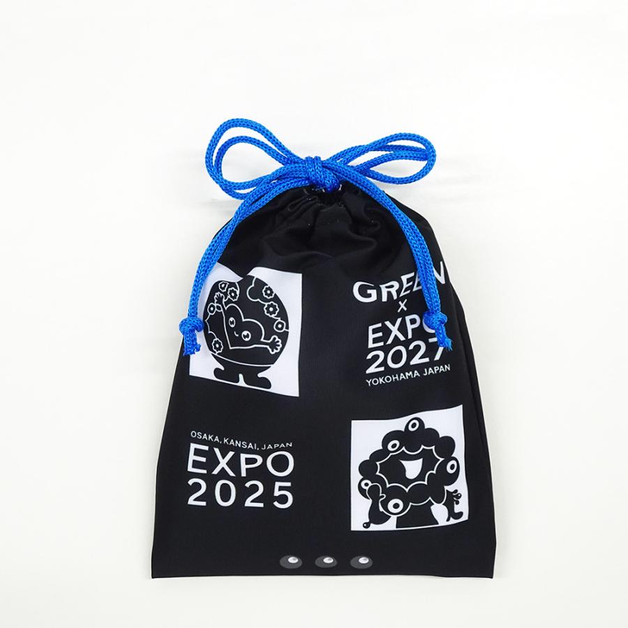 トゥンクトゥンク＆ミャクミャク 巾着 黒 2027年国際園芸博覧会公式
