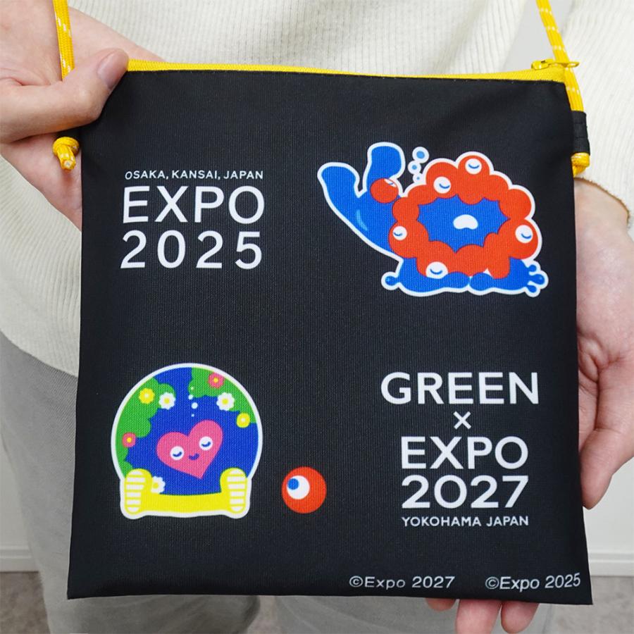 トゥンクトゥンク＆ミャクミャク ショルダーポーチ 黒 2027年国際園芸