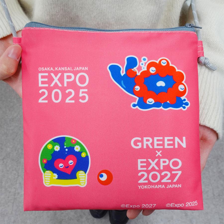 トゥンクトゥンク＆ミャクミャク ショルダーポーチ ピンク 2027年国際